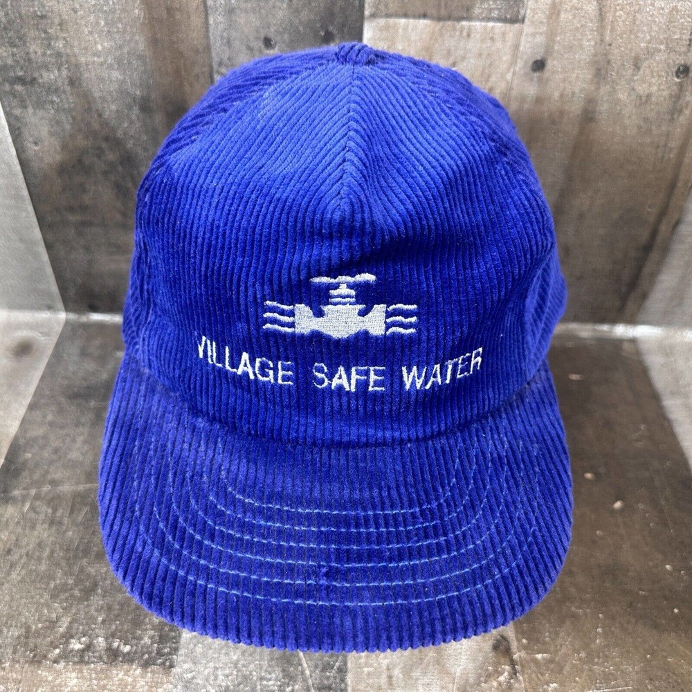 VINTAGE VILLAGE SAFE WATER Corduroy Hat Blue Snapback - Alaska
